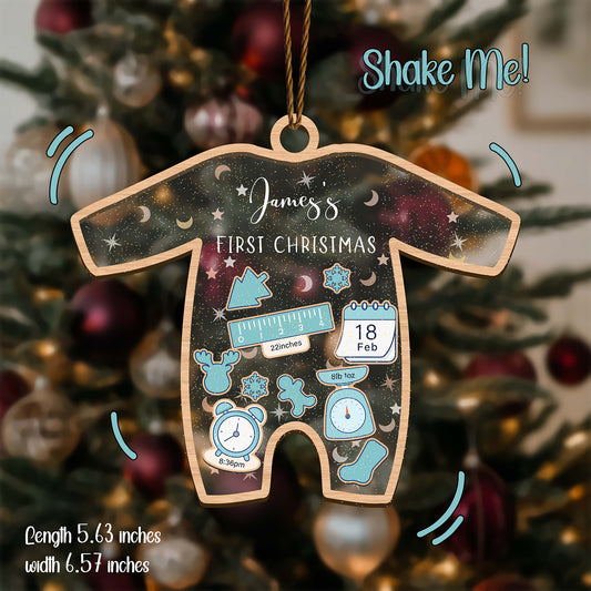 Baby First Christmas - Personalized 2-Layered Mix Ornament